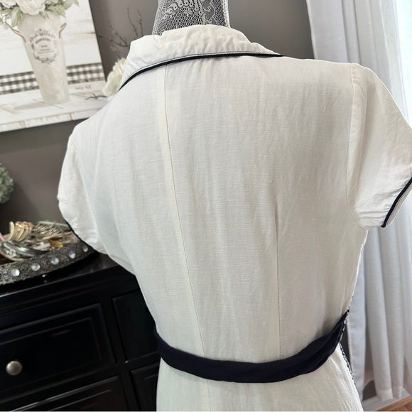 PS…Style Navy Embroidered Retro Wrap Dress – Size 14 - Picture 10 of 16